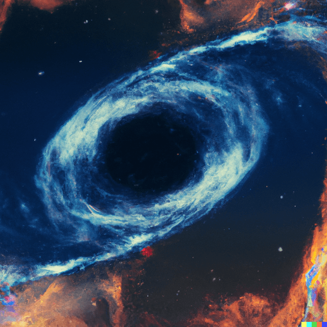 a black hole with blue effects, hd