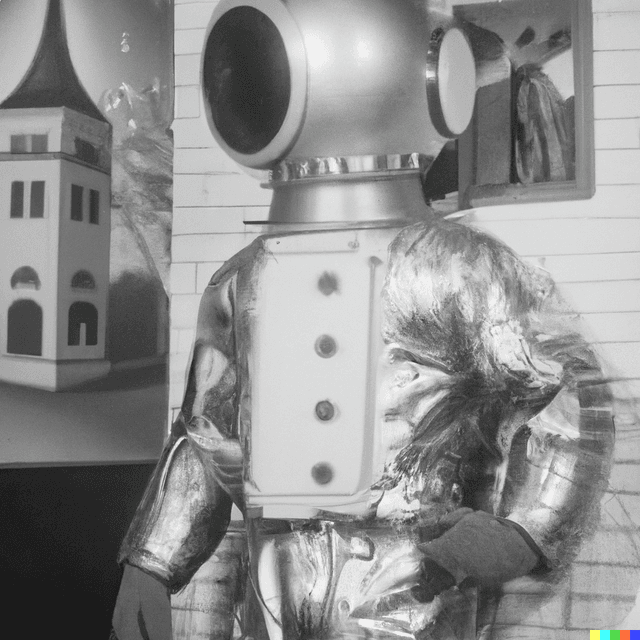 photo of a traveler from the future, 1950