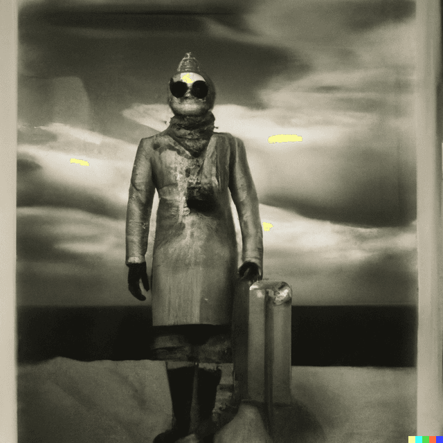 photo of a traveler from the future, 1950